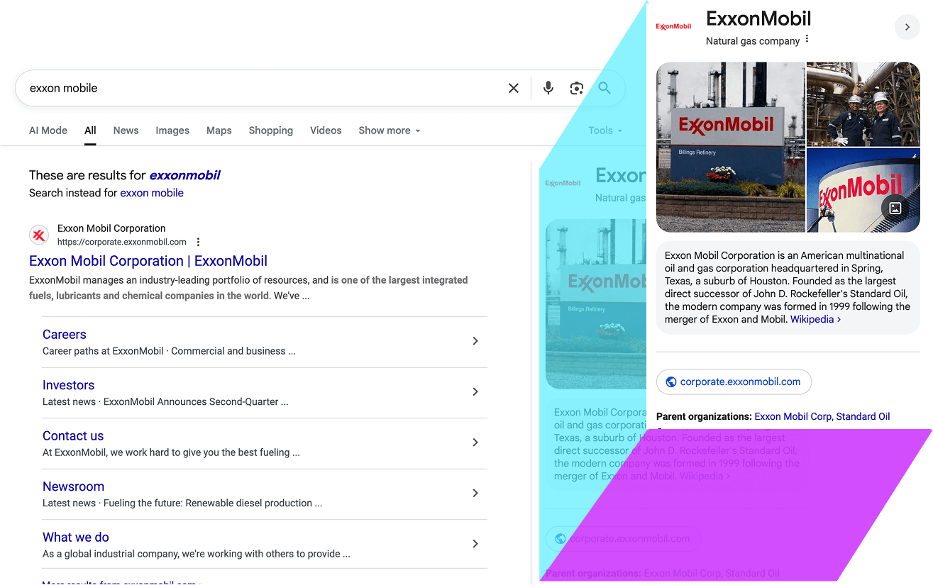 Example of knowledge panel