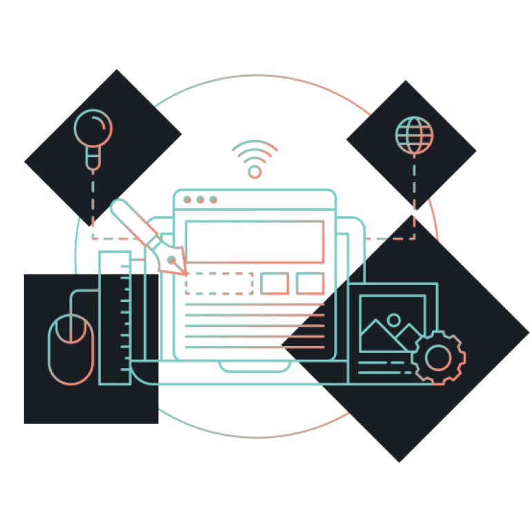 Graphic of building a website