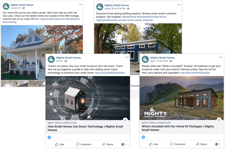 Social posts for Mighty Small Homes