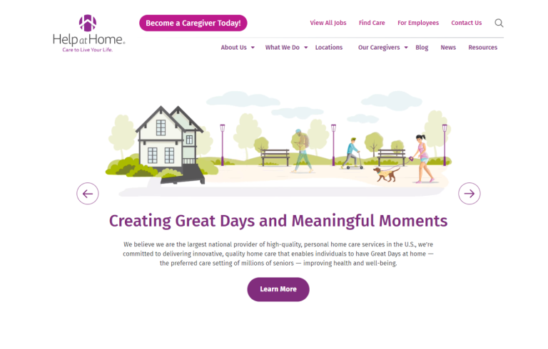 Help at Home Website Homepage