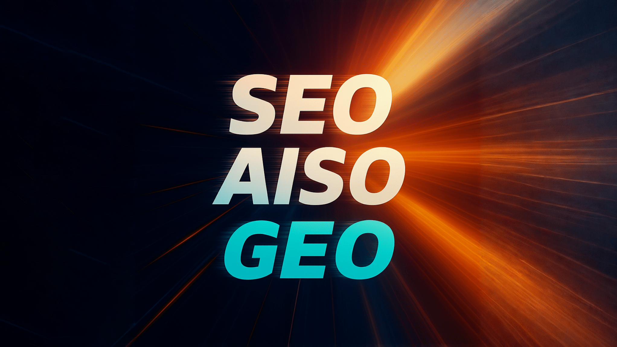 image of acronyms seo, aiso, and geo which represent search engine optimization, ai search optimization, and generative engine optimization