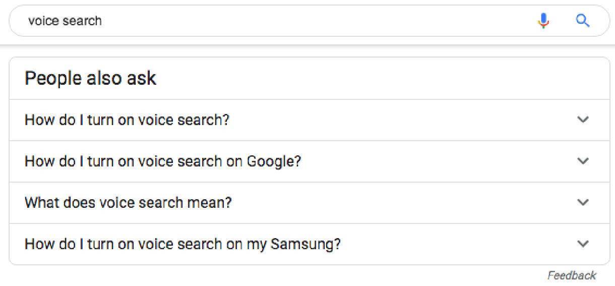 Google search example with People Also Ask