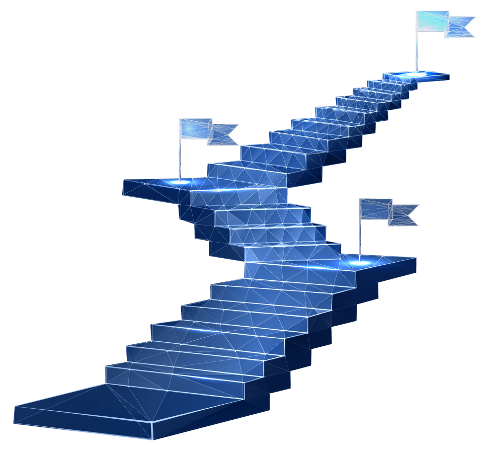 illustration of a ladder with flags at certain points