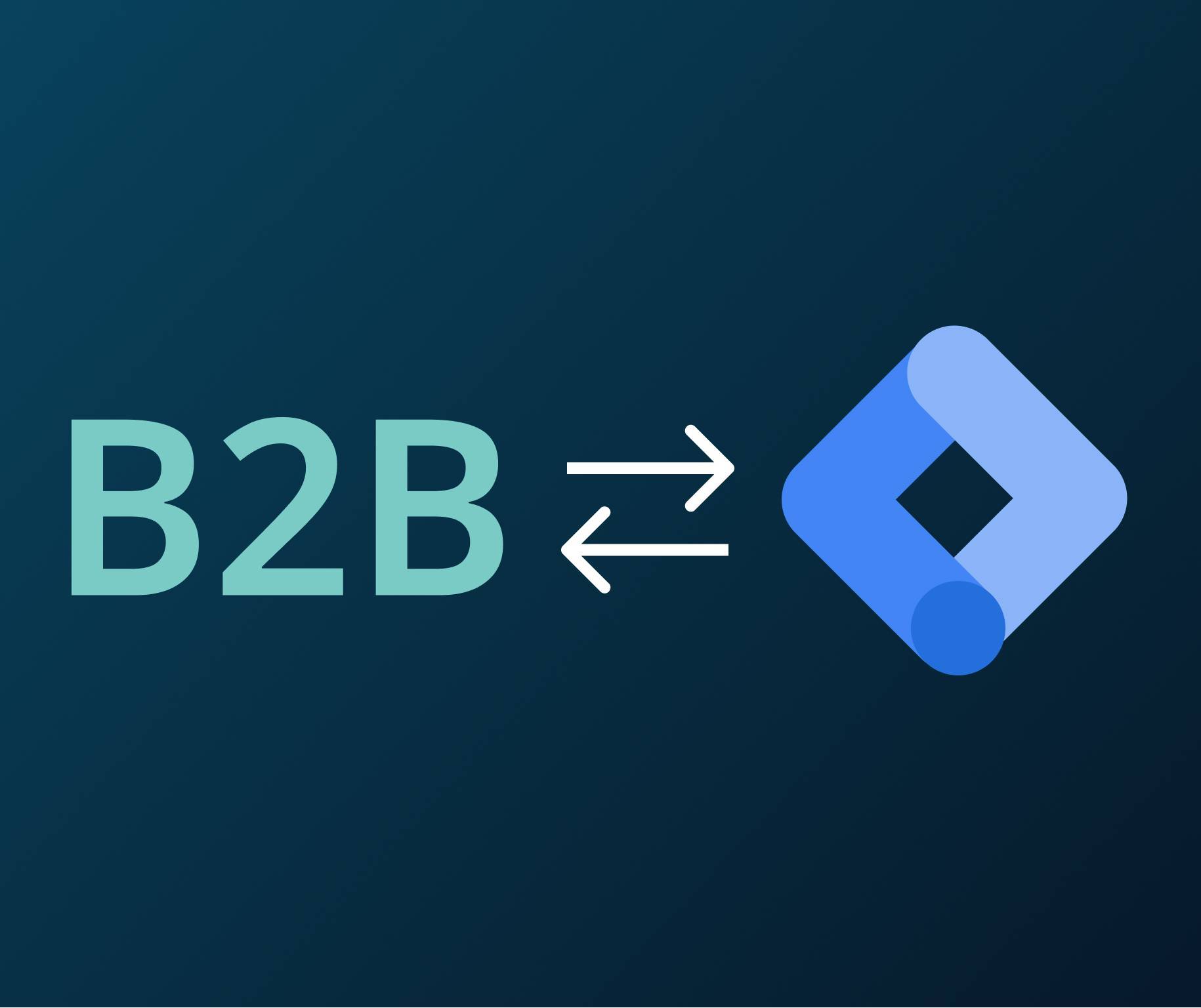 b2b and the google tag manager logo